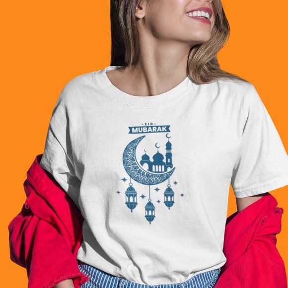 Eid Mubarak Ramadan Crescent Moon T-Shirt | Ramadan Kareem T-shirt | Islamic Tee - Picture 9 of 10